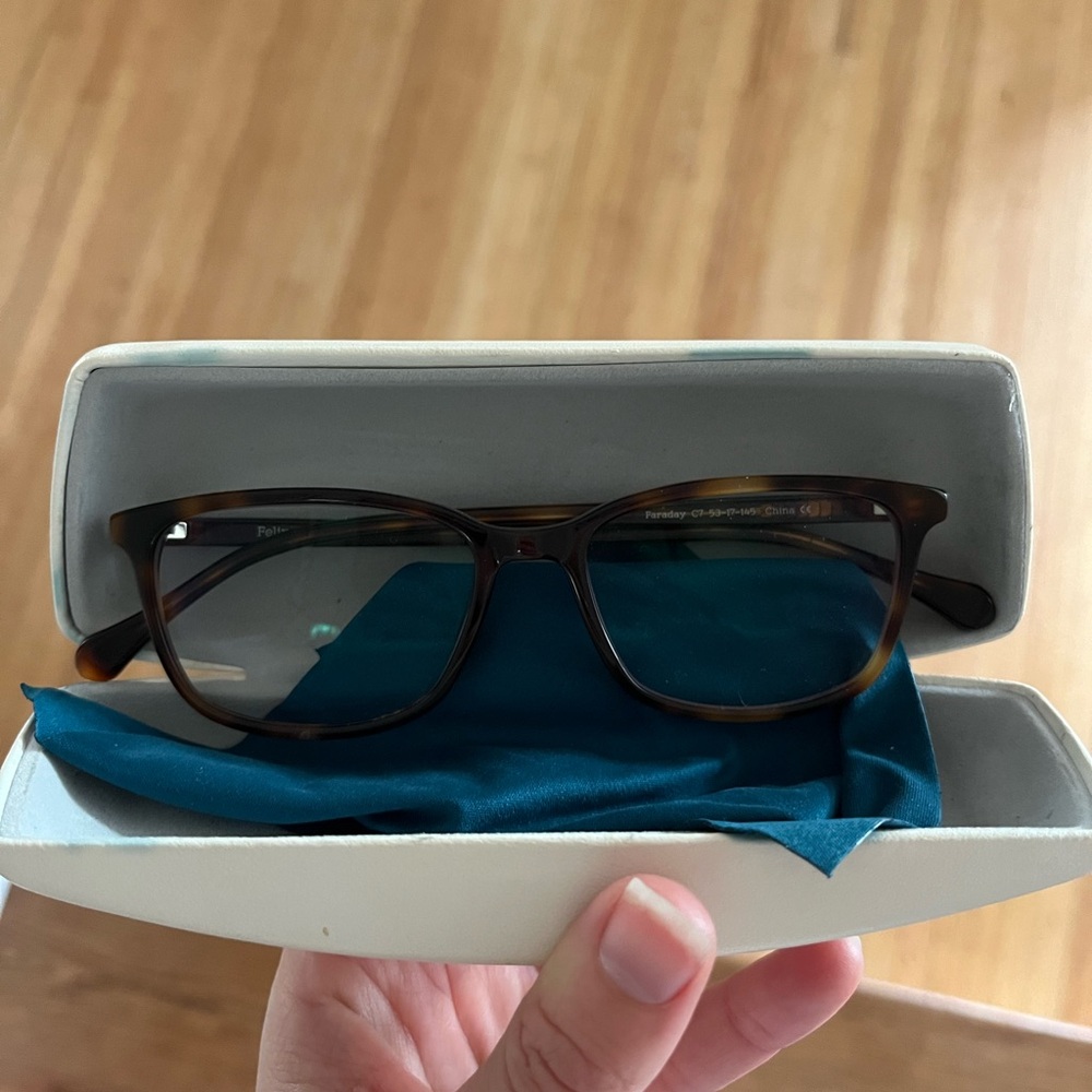 Brown Glasses with Rectangular Frame and Clear Lenses